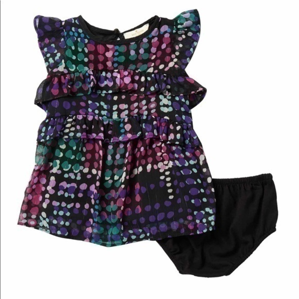 Brand new Kate Spade Dotty Plaid Tiered Ruffle Dress Set